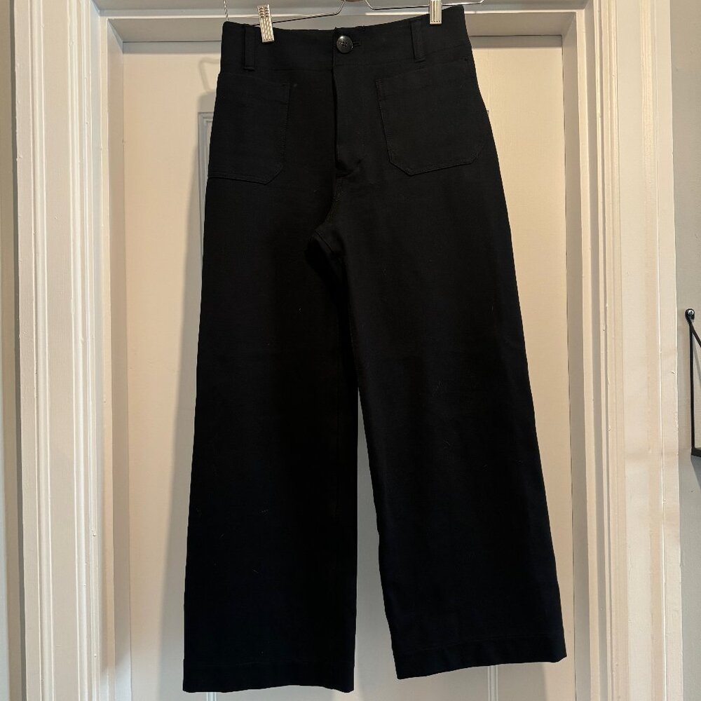 Anthropologie Maeve Colette Cropped Wide Leg Ponte Pants Size 25 NWOT